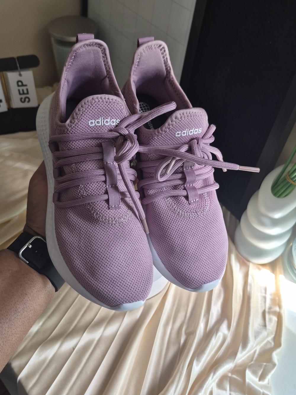 adidas Women’s Pink Knit Running Sneakers